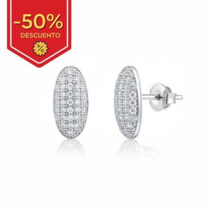 Pendientes plata 925mm oval circonitas