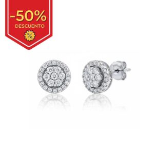 Pendientes redondo circonitas plata 925mm