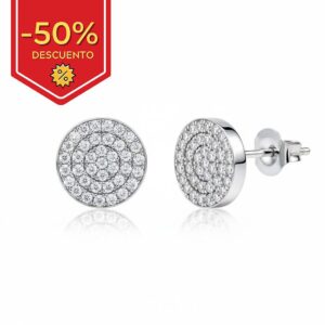 Pendientes plata 925mm redondo circonitas