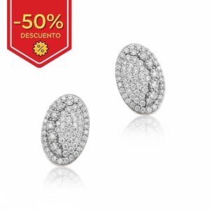 Pendientes plata 925mm ovalado circonitas