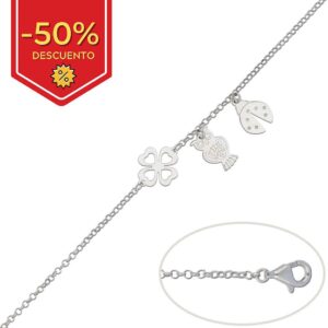 Pulsera plata 925mm de la suerte