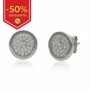 Pendientes plata 925mm circonitas redondos - 9.50mm