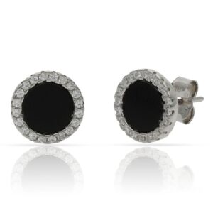 Pendientes plata 925mm onix circonitas - 9.50mm