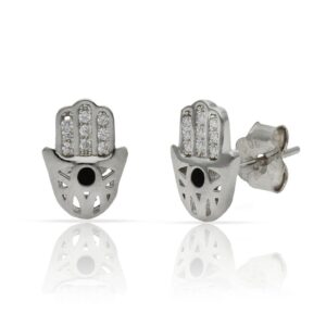 Pendientes plata 925mm mano de fatima - 7x10mm