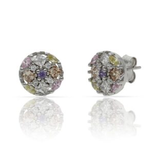 Pendientes plata 925mm piedras color - 9.50mm