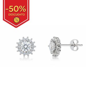 Pendientes plata 925mm circonitas - 10mm