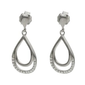 Pendientes plata 925mm circonitas - 12x24mm