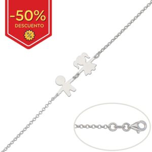 Pulsera plata 925mm niño + niña