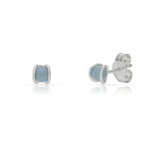Pendientes plata 925mm perla azul - 4mm