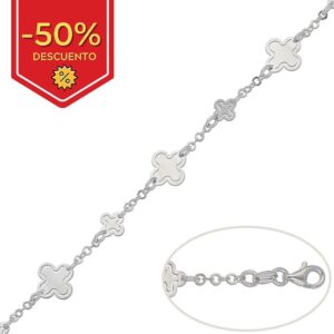 Pulsera  plata 925mm trebol