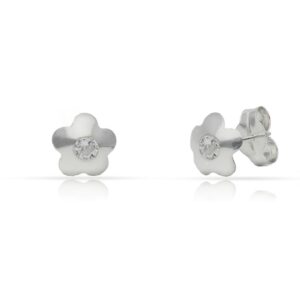 Pendientes plata 925mm flor circonitas - 6.50mm