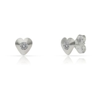 Pendientes plata 925mm corazones circonitas - 6x6mm