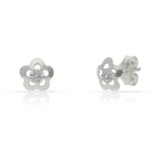 Pendientes plata 925mm flor circonitas - 7mm