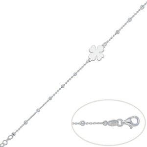 Pulsera plata 925mm trebol + bolas