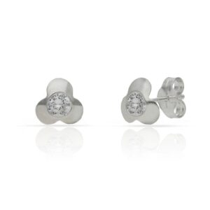 Pendientes plata 925mm flor circonitas - 6.50mm