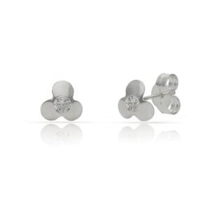 Pendientes plata 925mm flor circonitas - 6mm