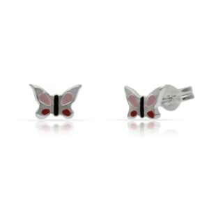 Pendiente plata 925mm mariposa esmaltada - 7x7mm