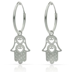Aros plata 925mm mano de fatima - 12mm