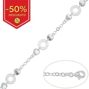 Pulsera plata 925mm circulos