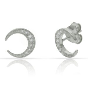 Pendientes plata 925mm luna - 10mm