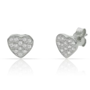 Pendientes plata 925mm corazon - 8mm