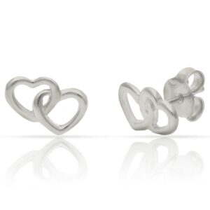Pendientes plata 925mm corazones - 11x8mm