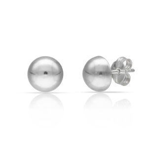 Pendientes plata 925mm media bola - 8mm
