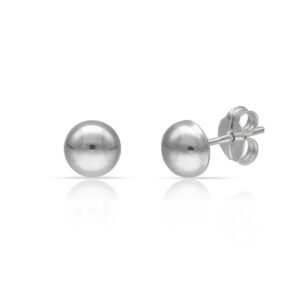 Pendientes plata 925mm media bola - 6mm