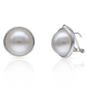 Pendientes plata 925mm cerco + perlas - 14mm