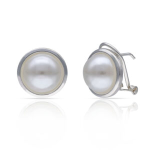 Pendientes plata 925mm cerco + perlas - 13mm