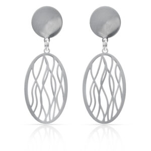 Pendientes plata 925mm oval calados
