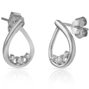 Pendientes plata 925mm gota circonitas - 10x14mm