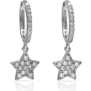 Pendientes plata 925mm estrellas + circonitas
