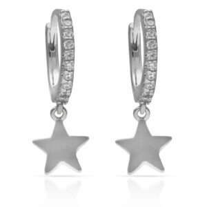 Pendientes plata 925mm estrellas + circonitas