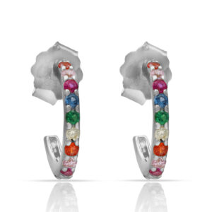 Aros plata 925mm piedras arcoiris