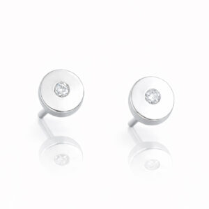 Pendientes plata 925mm redondos circonitas - 7mm