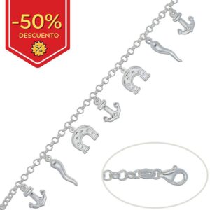 Pulsera plata 925mm de la suerte