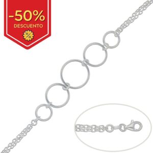 Pulsera plata 925mm circulos
