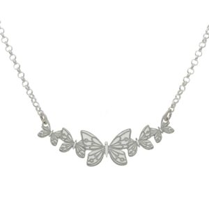 Gargantilla plata 925mm mariposas