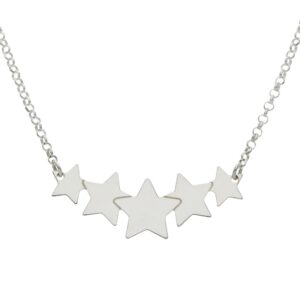 Gargantilla plata 925mm estrellas