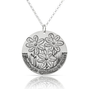 Gargantilla plata 925mm profesora flores - 30mm