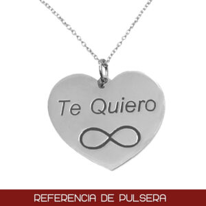 Pulsera plata 925mm corazon + nombre