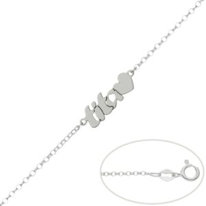 Pulsera plata 925mm tita + corazon