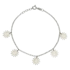 Pulsera plata 925mm mini charms sol
