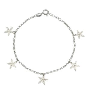 Pulsera plata 925mm mini charms estrella mar