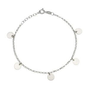 Tobillera plata 925mm mini charms circulos