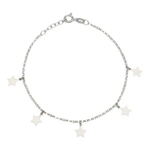 Tobillera plata 925mm mini charms estrellas