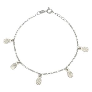 Tobillera plata 925mm mini charms piñas