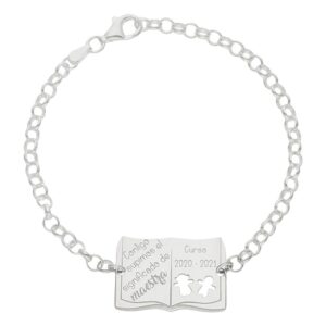 Pulsera plata 925mm libro profe