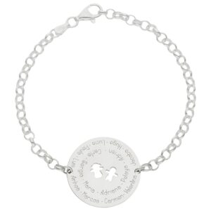 Pulsera plata 925mm nombres alumnos - 25mm